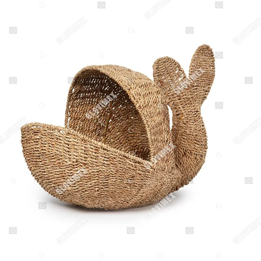Vietrustic New Born Gift Handwoven Bin Water Hyacinth Baby Basket Home Or Pinic Storage Whale Hamper