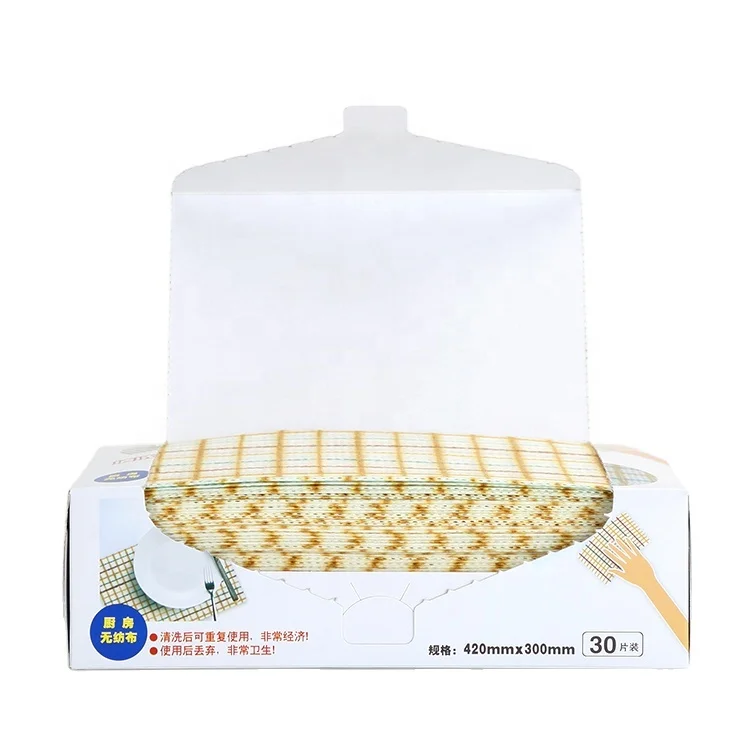 Multipurpose Disposal Dishcloths Fiber Cleaning Wipes Household Cleaning Wiping Rags, Absorbent, Dry Quickly, A Box of 30 Pcs