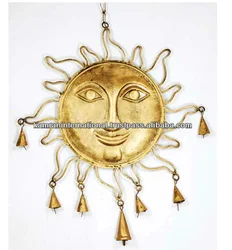 Металлические настенные подвесные антикварные колокольчики Sun face индийского искусства