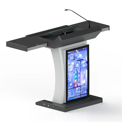 Multimedia Podium, Lectern for Education School Supply - Smart Digital Podium TK32H with front screen and player PC