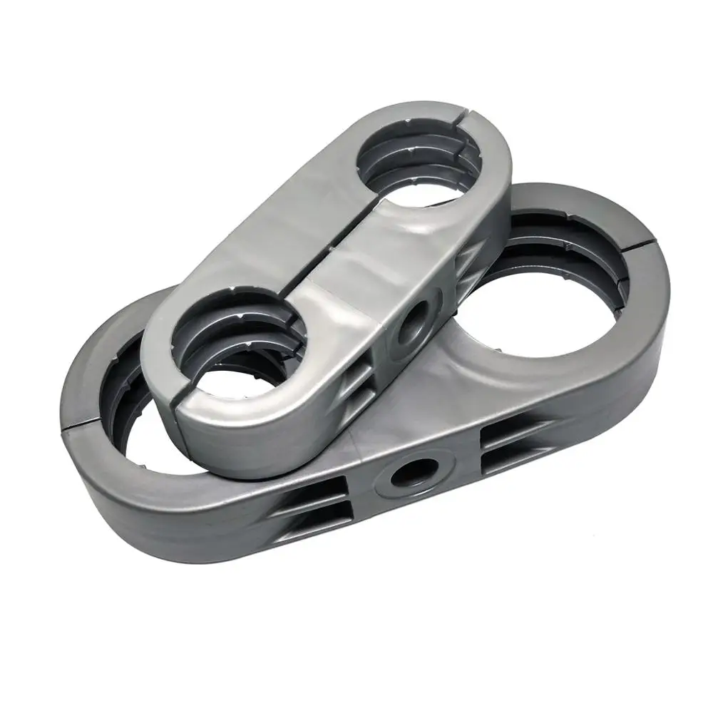 PVC clamp bracket for securing pipe 25 double