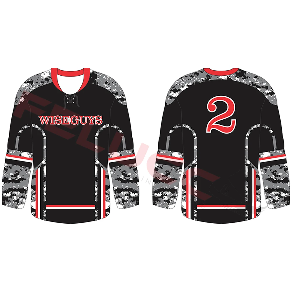 Wholesale Top Quality Custom Ice Hockey Jersey / Sublimation Printed New Design Ice Hockey Jersey / Sports Ice Hockey Jersey