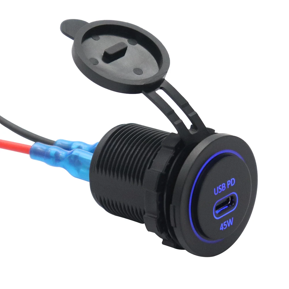 12V 24V Waterproof LED LAMP Dual USB Charger Socket Power Outlet 2.1A &1.0A for Car Boat Marine Mobile