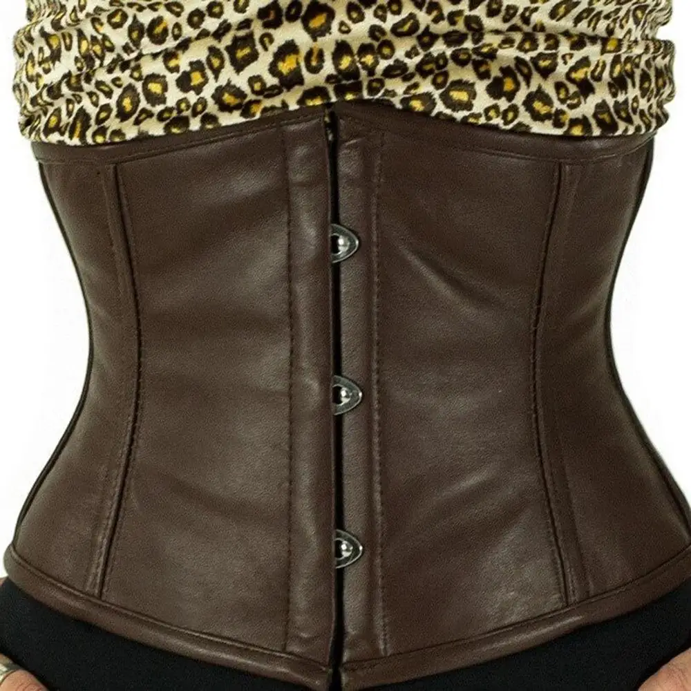 Brown Leather Pretty Corset/Weight Loose Body Slimming Suit/Women Control Tummy Shape Wear