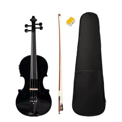 NAOMI 4/4 Acoustic Electric Violin Fiddle EQ Violin With Ebony Accessories