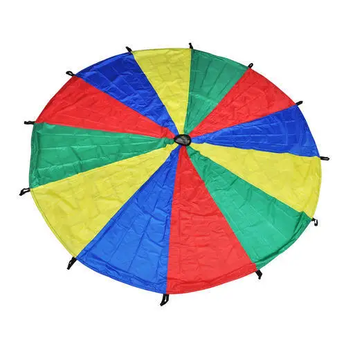 Kids Play Rainbow Parachute For Teamwork Game Team Building Activity Game Parachute Rainbow Play Parachute