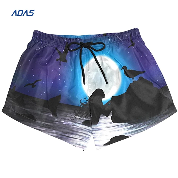 Custom Wholesale Print Short Sweatpants Elastic Waist Mid Length Men Polyester Sublimation Mesh Shorts Custom Logo Customized