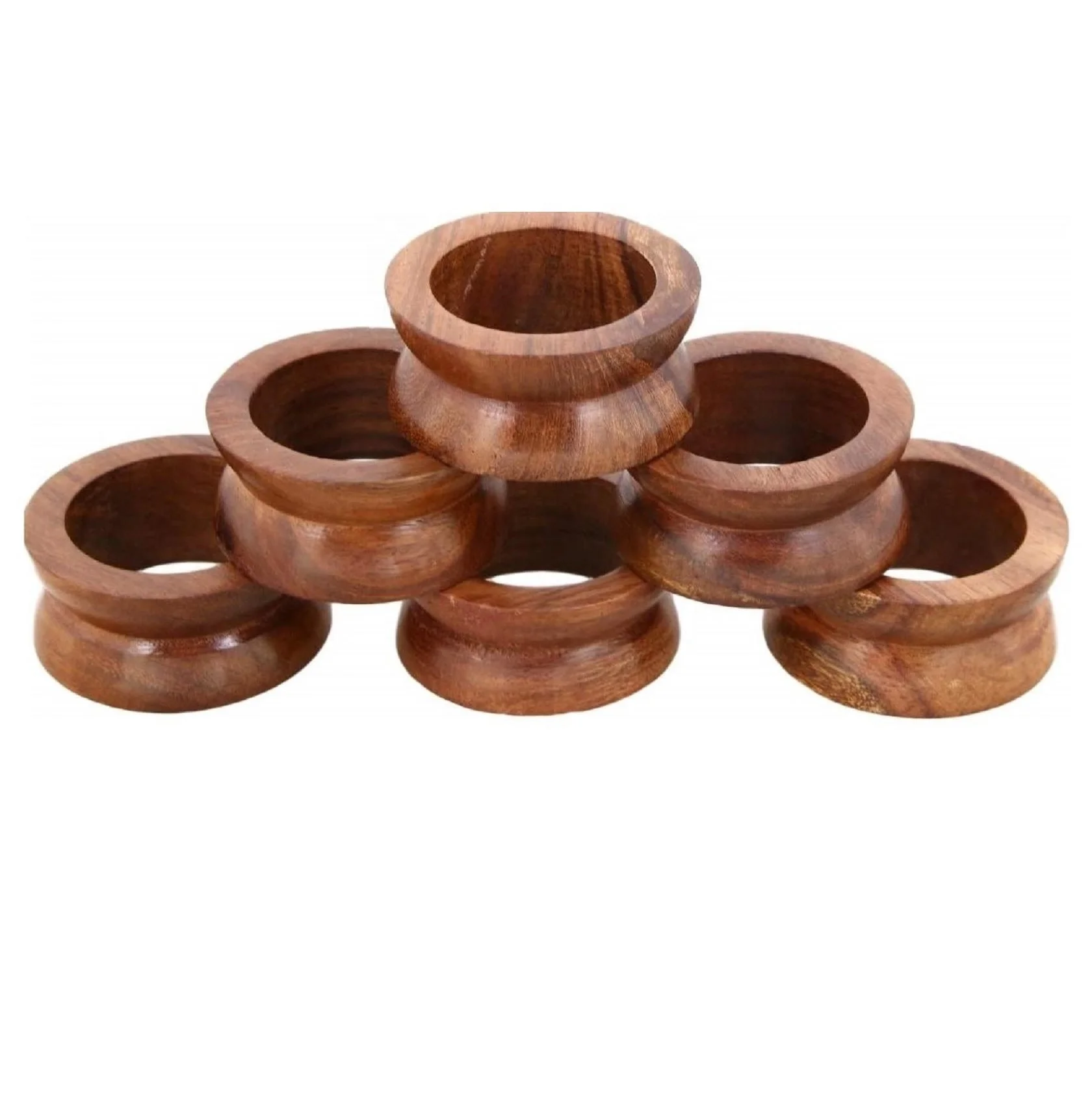Round Wooden Handmade Napkin Rings Wood Napkin Ring Hot Sale India napkin rings
