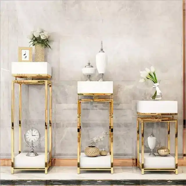 Wholesale Large & Small Steel Flower Stand Multi-Application Floor Shelf for Garden Home Nursery Wedding Decor Plant Pot