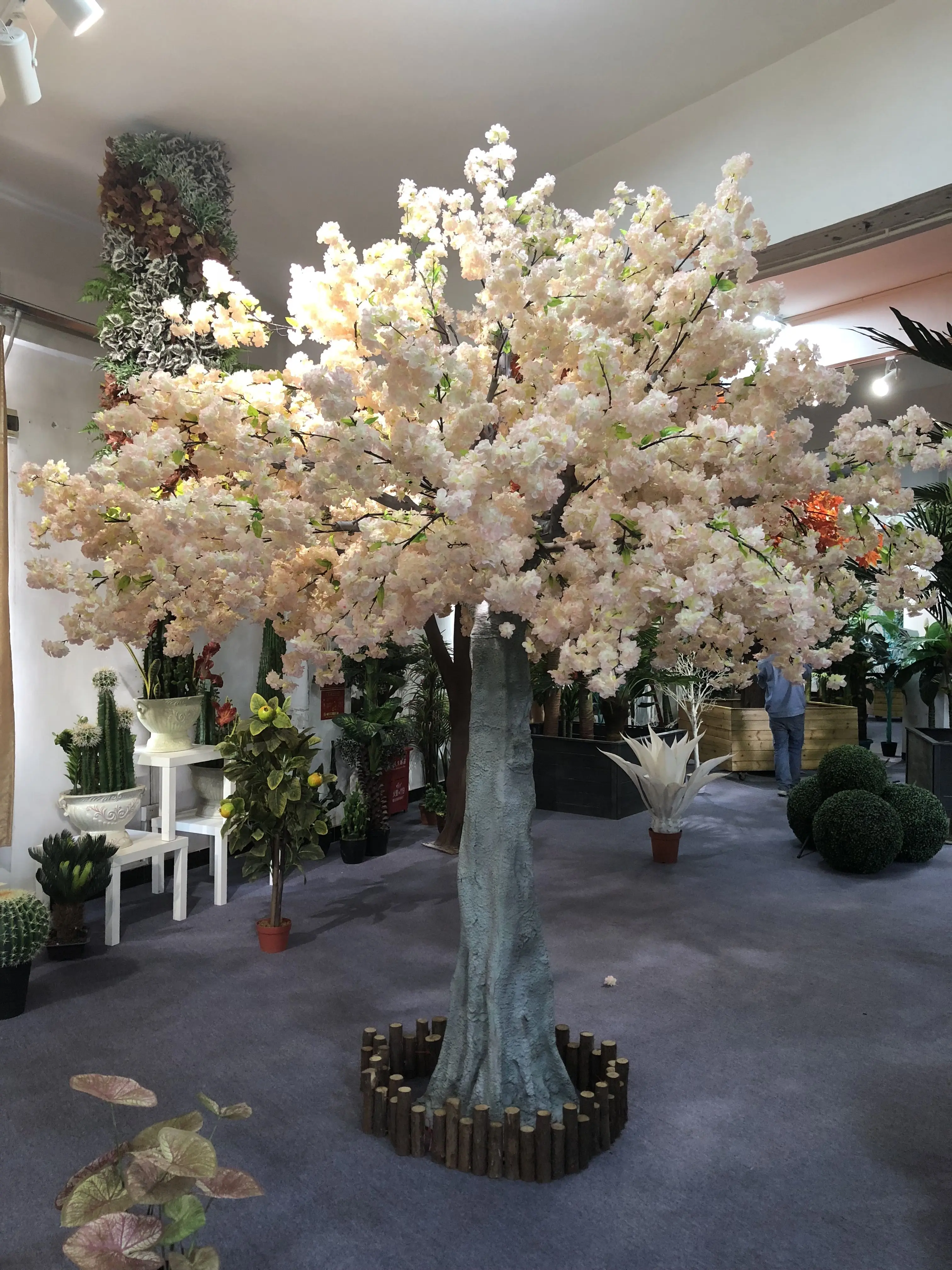 white cherry blossom tree artificial  indoor cherry blossom tree blossom tree bonsai for wedding decoration