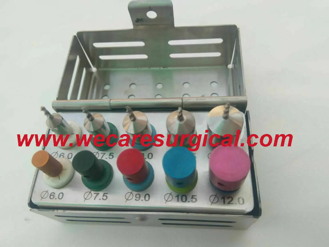 Набор конических сверл 25 шт. в комплекте с заглушками для зубных имплантатов и хирургических наведений CE