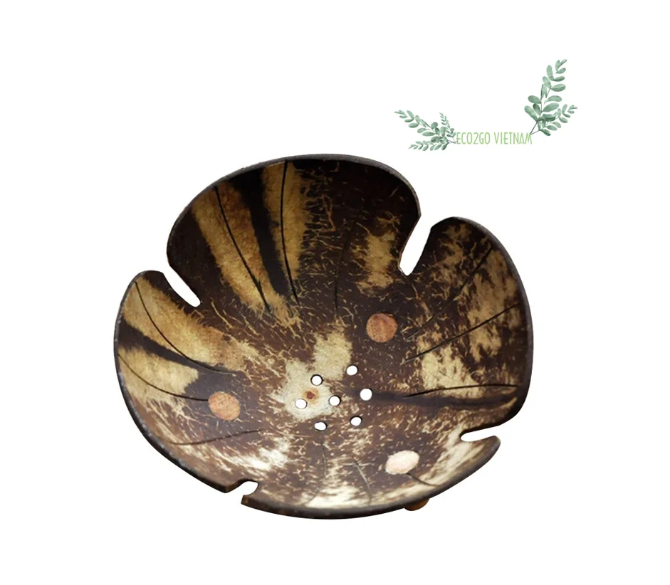 Vietnamese Whole Cheap Price Coconut Shell Soap Dish Holder/ Coconut Shell Soap Tray With Engrave Laser Logo For Holding Soap