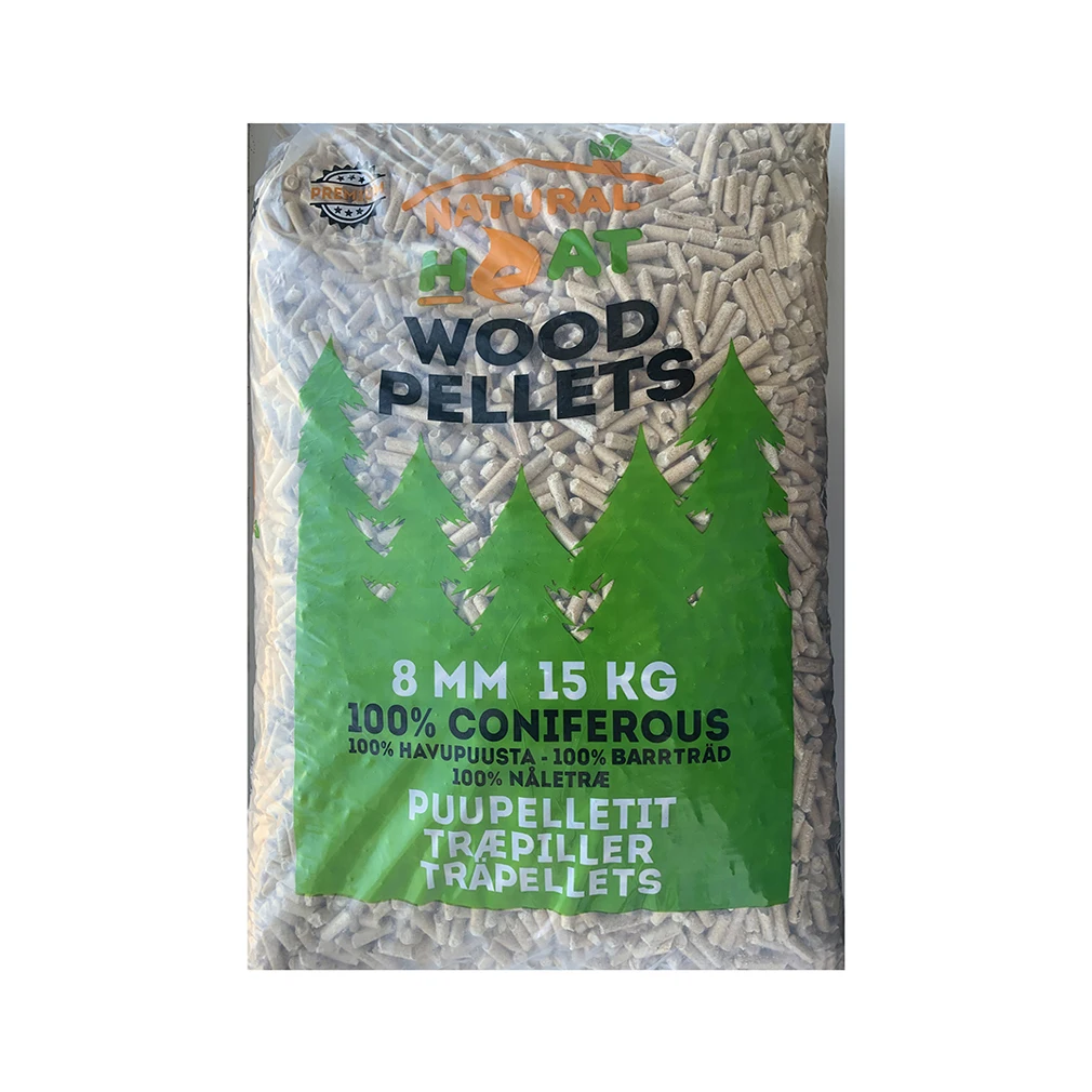 Low price wood pellets with length 5-40mm packed in 15kg plastic bags for heating, wood pellet in bulk
