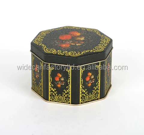 
hexagon metal tin can/ box,food grade for tea/coffee/coffin/chocolate/cake/candy/toys/stationery 