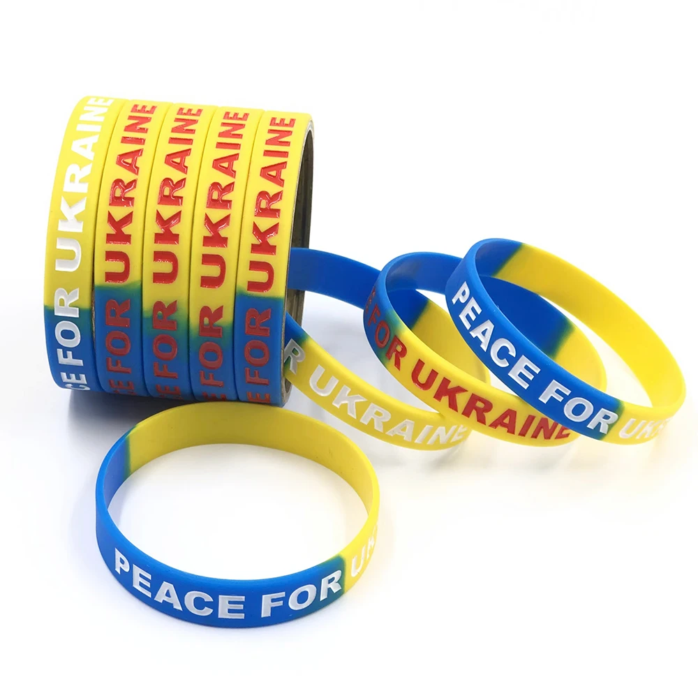 RTS Promotional Silicone Wristbands Rubber Band Ukraine Bracelet