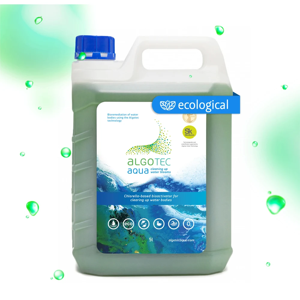 
 Уникальное запатентованное гидроудобрение для микроводорослей, хлорелла вульгарис живые клетки (подвесная форма), Очищающий раствор для водоемов  