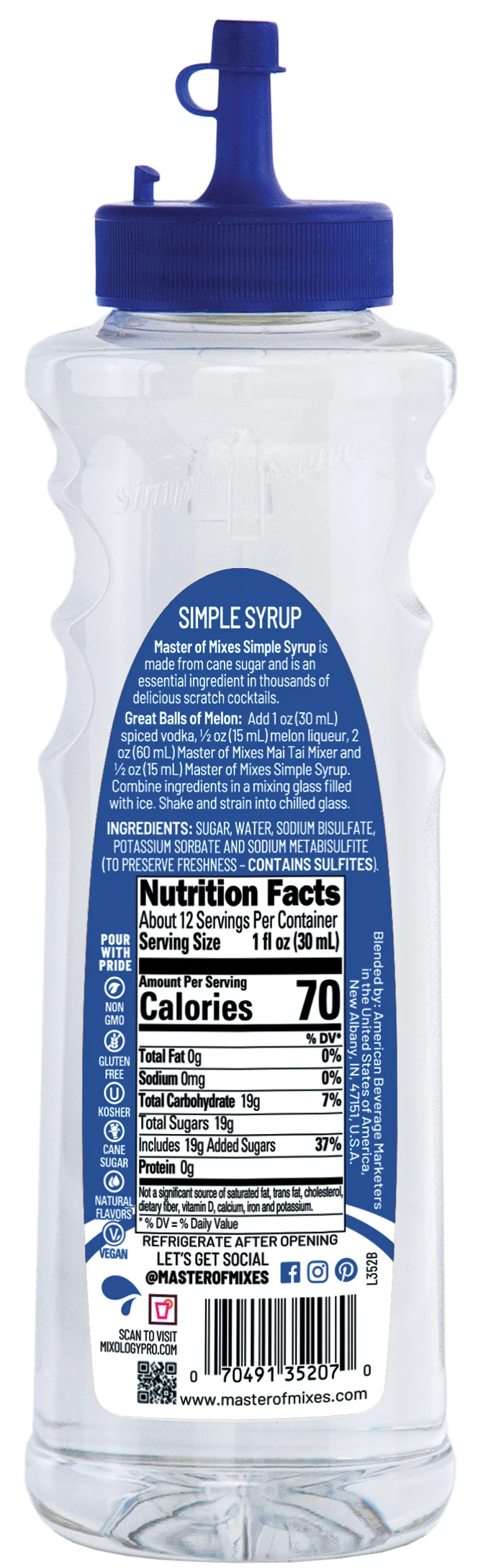  Коктейльные принадлежности простой сироп-375 мл готовый к использованию без спирта коктейльный ингредиент