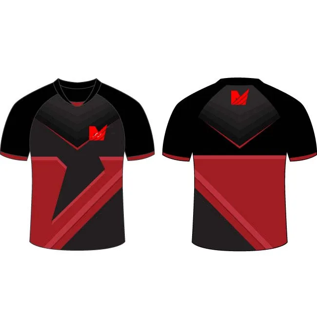  Пользовательская игровая быстросохнущая футболка для электронных видов спорта сублимационная изготовленная на заказ командная