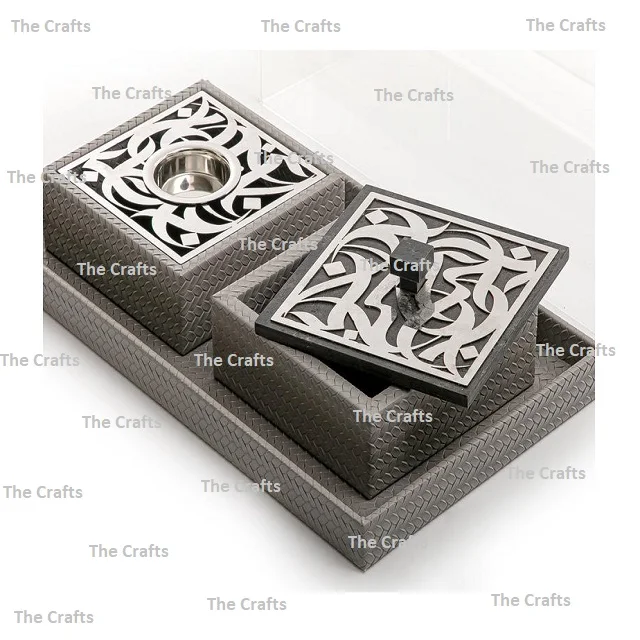 Antique Design Wooden Oil Burner With Sweets Box And Tray Premium Quality Home And Hotel Fragrance Mabkhars