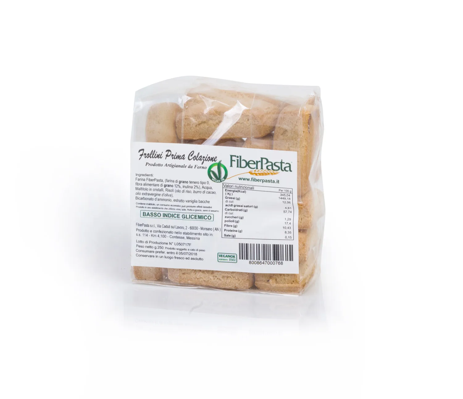 ITALIAN VANILLA BISCUITS - HIGH FIBRE AND NO PALM OIL WITH LOW GLYCEMIC INDEX - PREMIUM QUALITY COOKIES