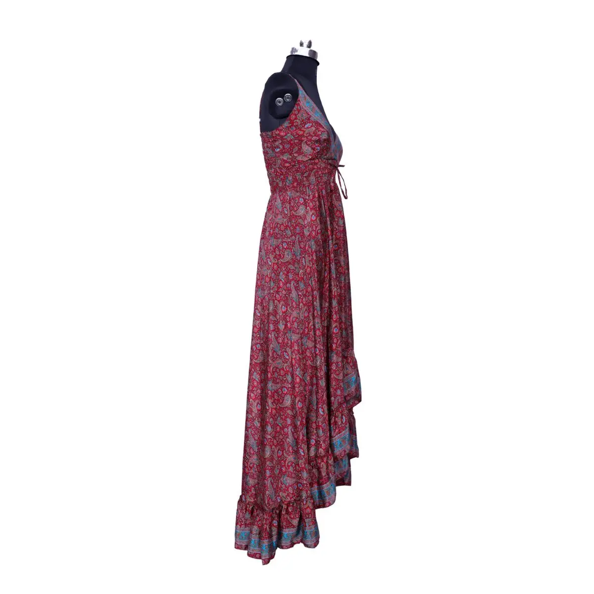Sleeve less silk halter maxi dress long summer dress gypsy style clothing boho gift for women