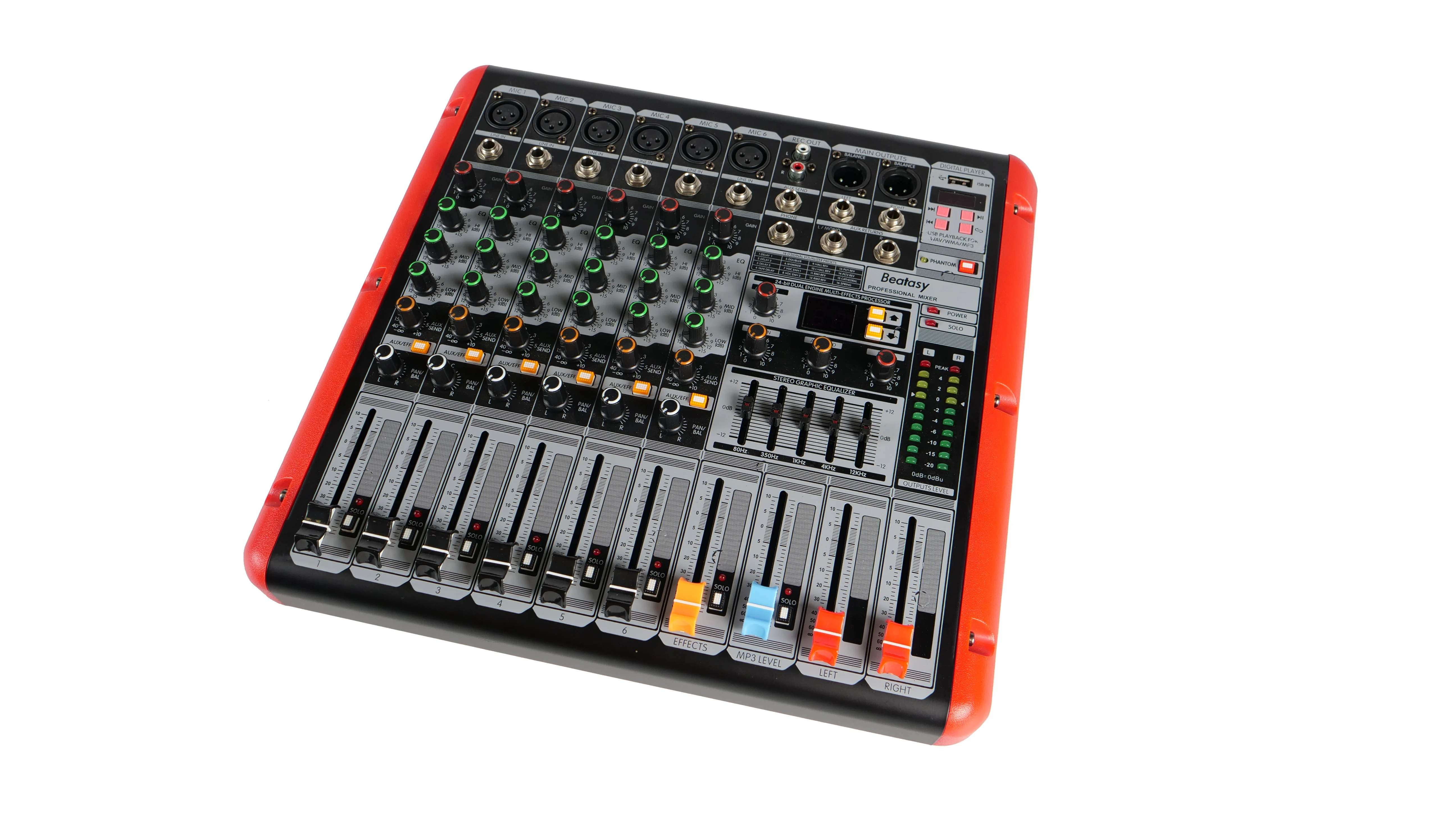 Beatasy professional audio mixers mixing consoles 6 channel BT USB drive compatible