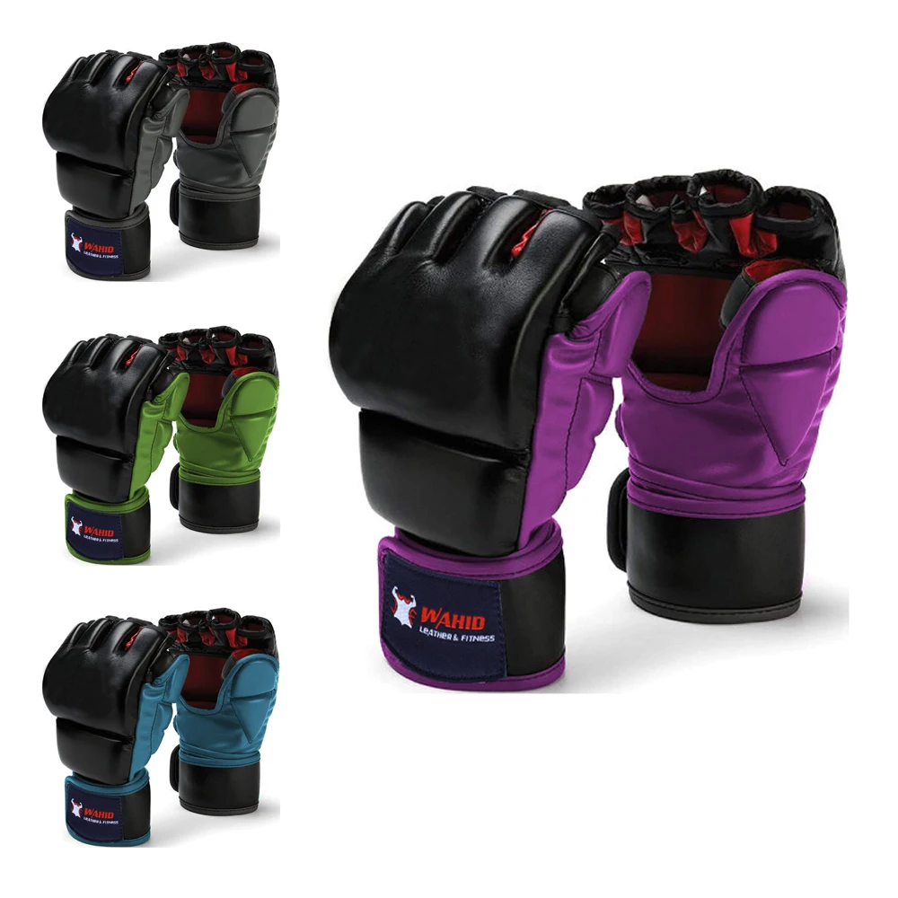 MMA Gloves Wrist Support & Custom Fit Kickboxing Grappling Martial Arts Muay Thai Taekwondo Gloves for Women Men Kids Maya Hide