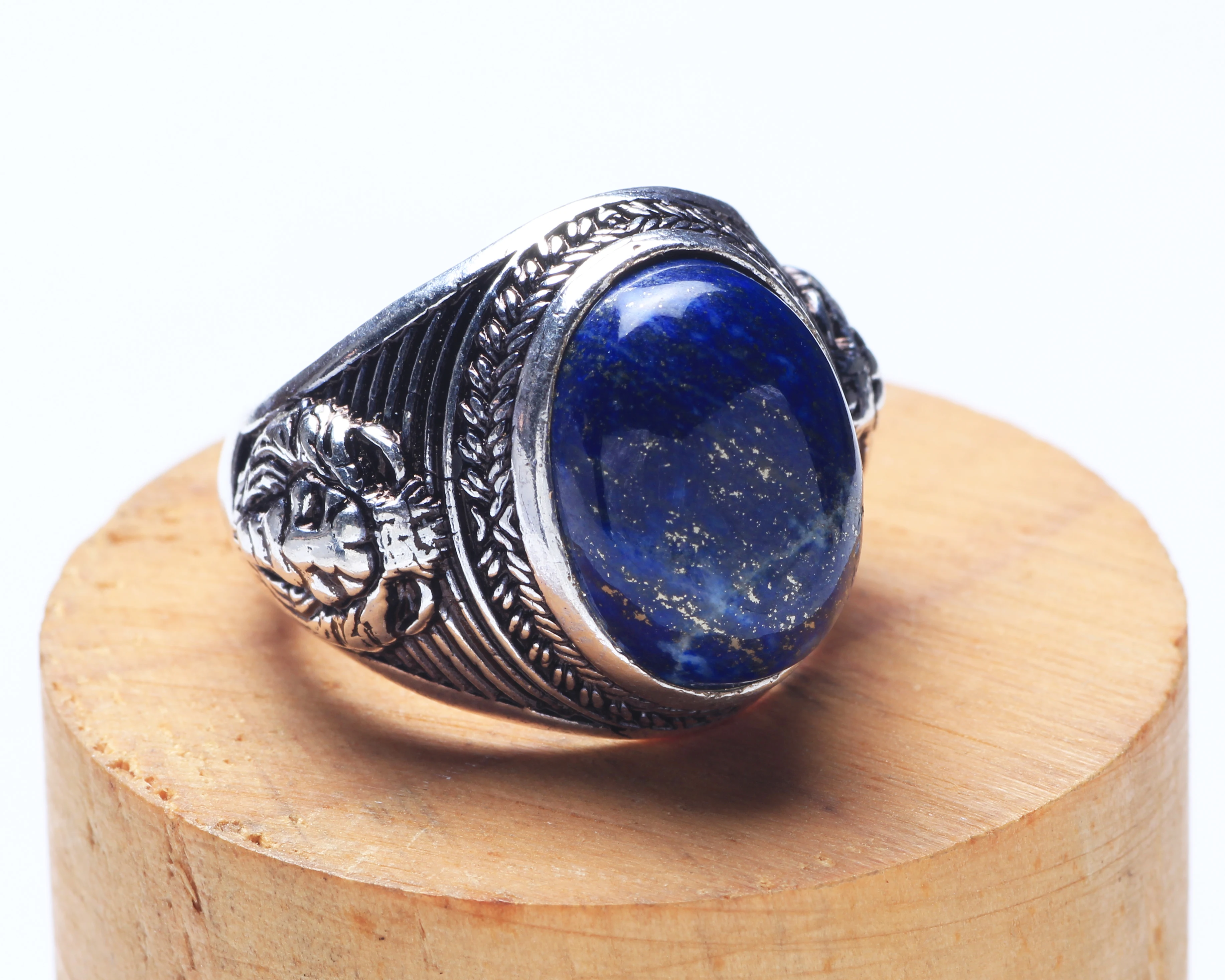 2022 новый дизайн модное готическое кольцо с драгоценным камнем турецкое мужское натуральным лазуритом