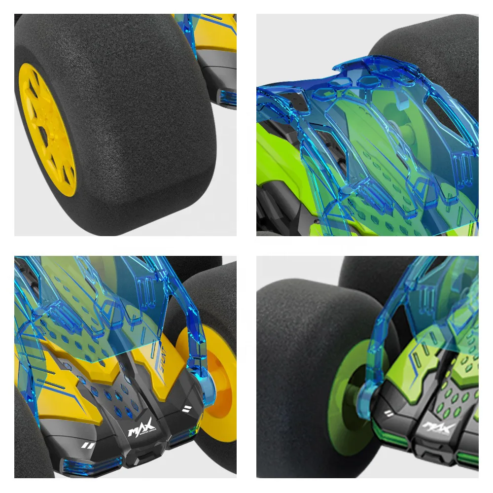 Children 2.4G Drift Stunt RC Car Sponge 360 Rotation Remote Control Double-Sided 4WD RC Stunt Car With Light