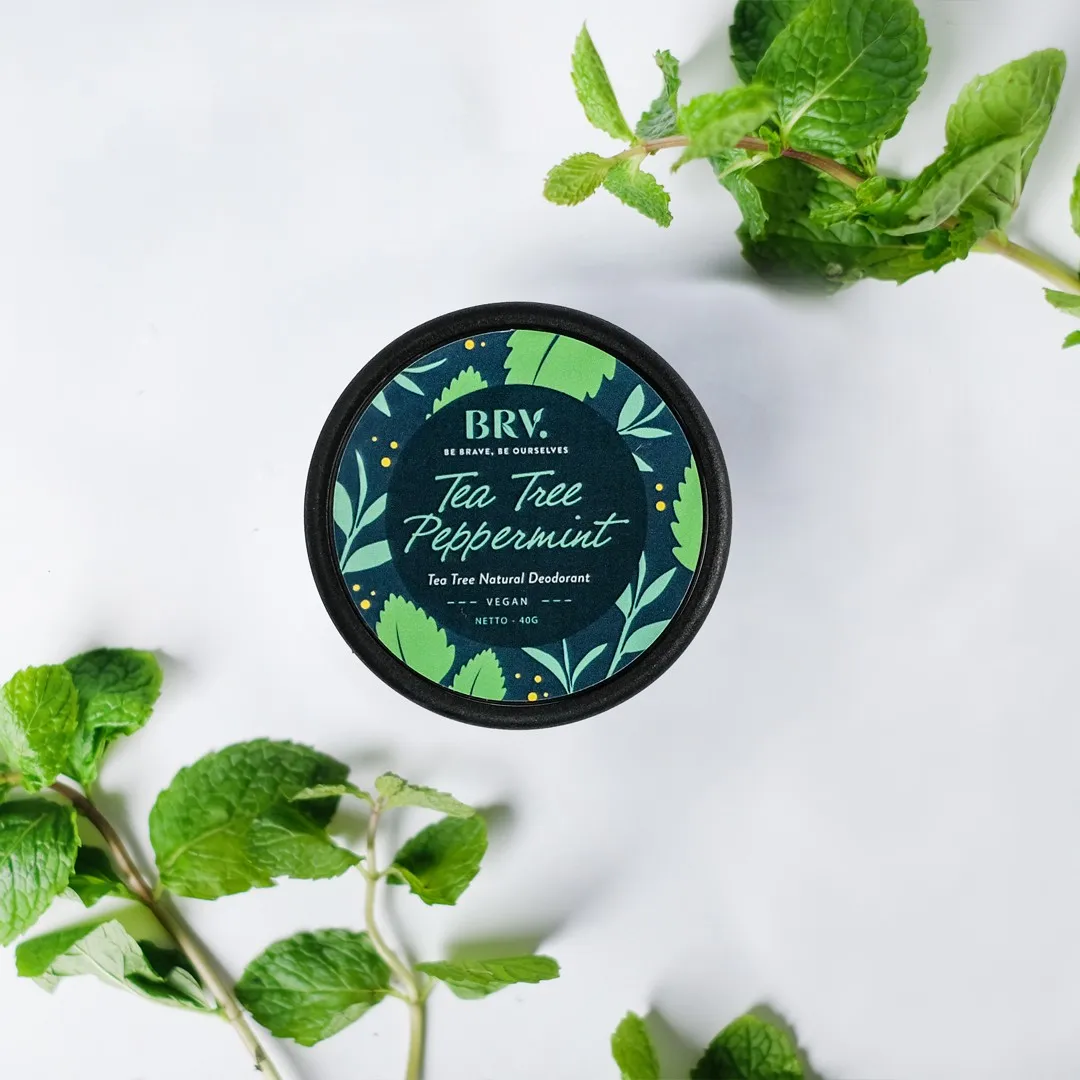 Натуральный дезодорант веганский бальзам BRV сделанный в Бали с Чайным Деревом чистое эфирное масло без алюминия парабенов пищевой соды безопасное натуральное