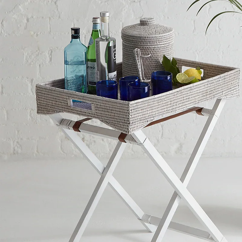 Hot Sale RATTAN ICE BUCKET WITH ICE TONGS stainless Ice Buckets & Tongs with Lid Vienam Supplier Cheap WHolesale