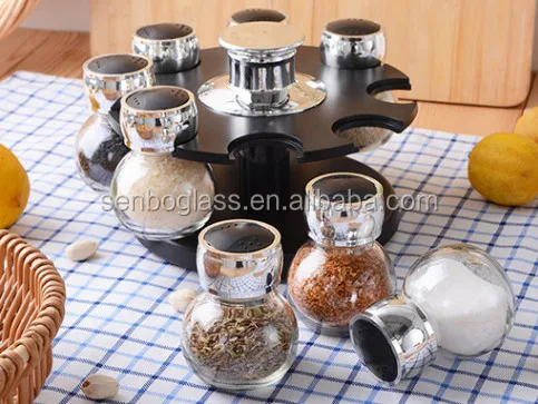 Многофункциональная вращающаяся стеклянная банка для перца и специй 12 шт. стойка органайзер хранения