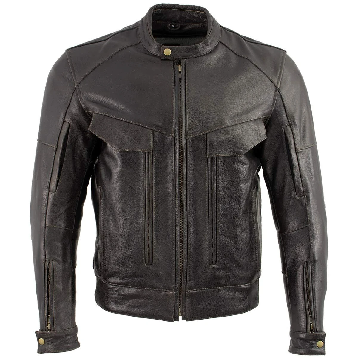
Customized Brand Leather Versatile Motorcycle Biker Motorbike Racing Jacket Ventilated Leather Cruiser Biker Jacket 