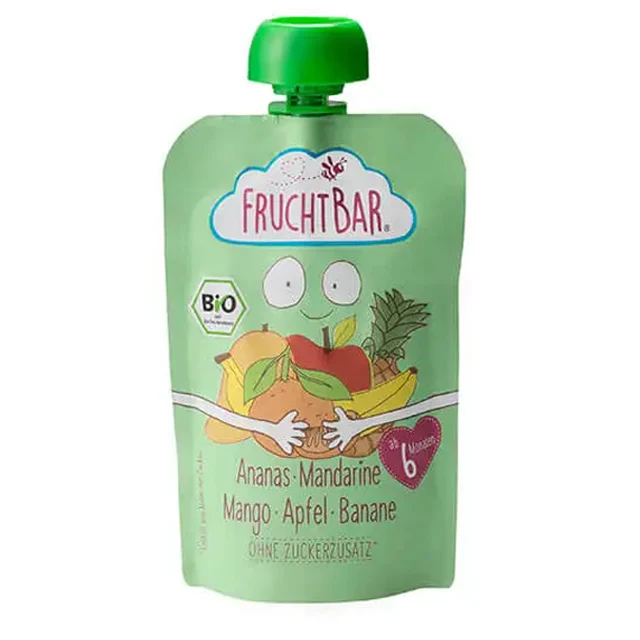 
Fruchtbar Organic puree Pineapple mandarin mango baby food porridge 100g 