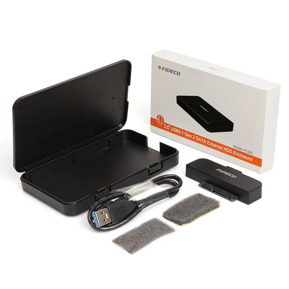 FIDECO Plastic cheap 2.5 usb3.0 hdd enclosure 25 hard drive externes hdd gehause carcasa de disco duro