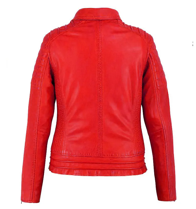  Синяя блестящая кожаная куртка для женщин-натуральная дубленая овечья кожа-высококачественная Блестящая Серебристая Молния и аксессуары