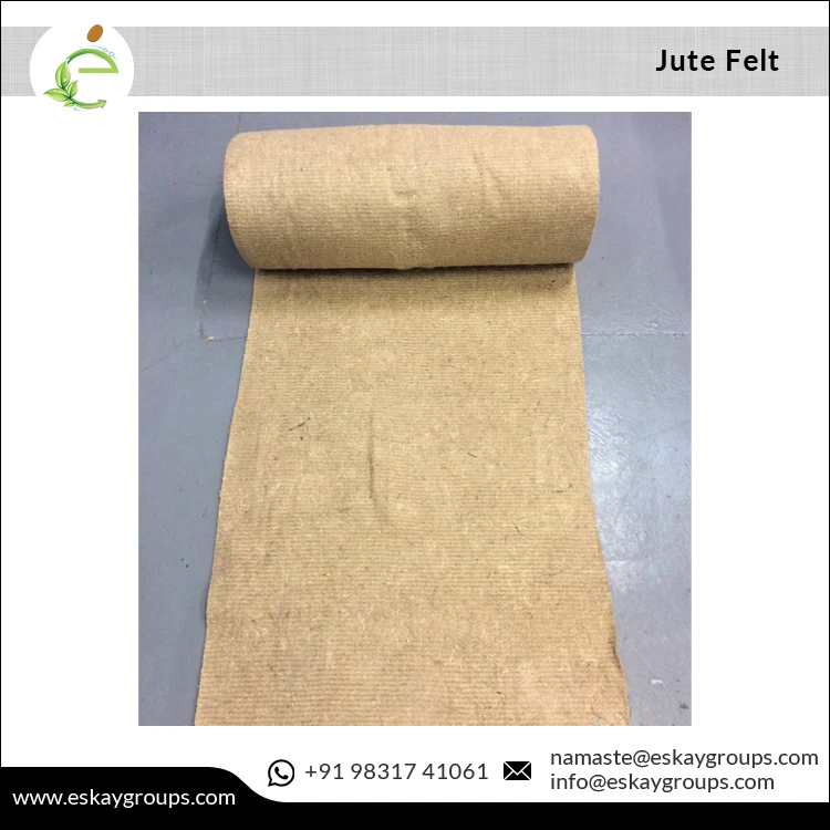 Needle Punch Heavyweight Breathable Jute Felt for Sale Technology Made 183 - 200 Cm Width Nonwoven Jute Weed Control Mat ESKAY