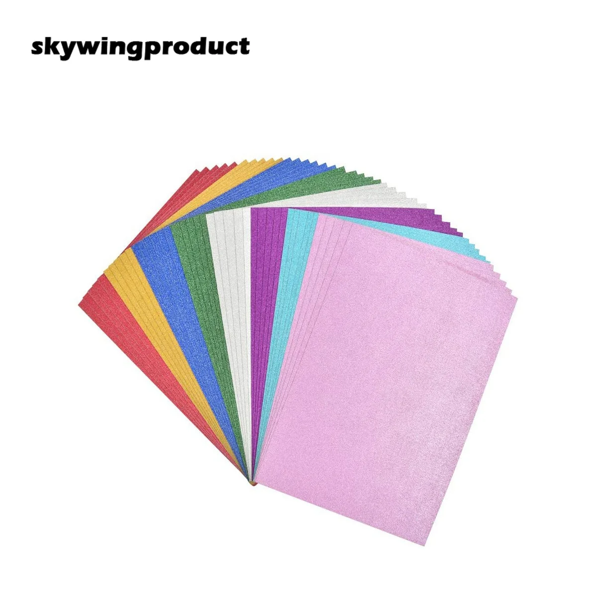skywingproduct Shanghai lehui Economy 40 Sheets Glitter Cardstock Paper Colored Cardstock Paper Craft Paper