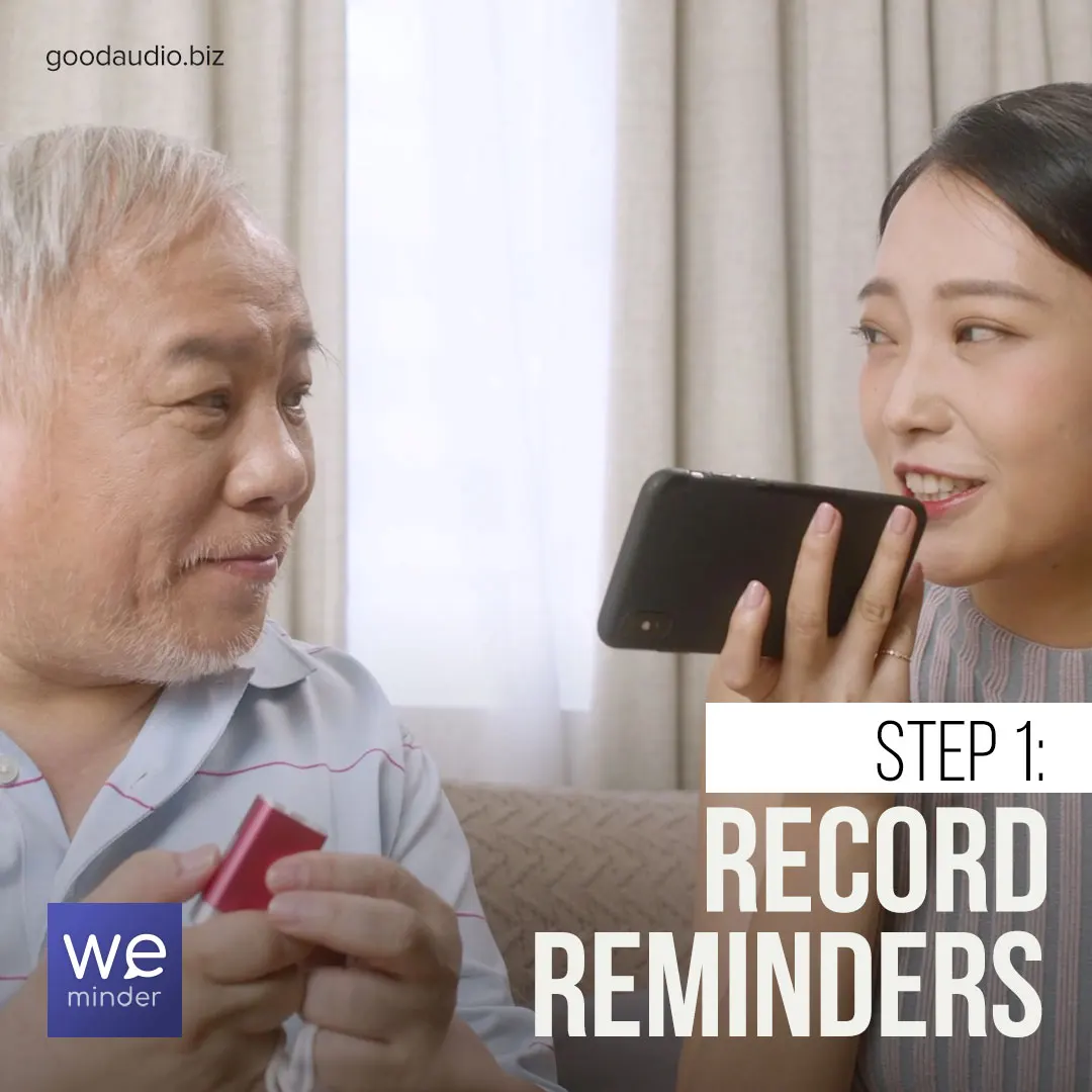 high quality senior care voice reminder for grandma take medicine long lasting battery in red