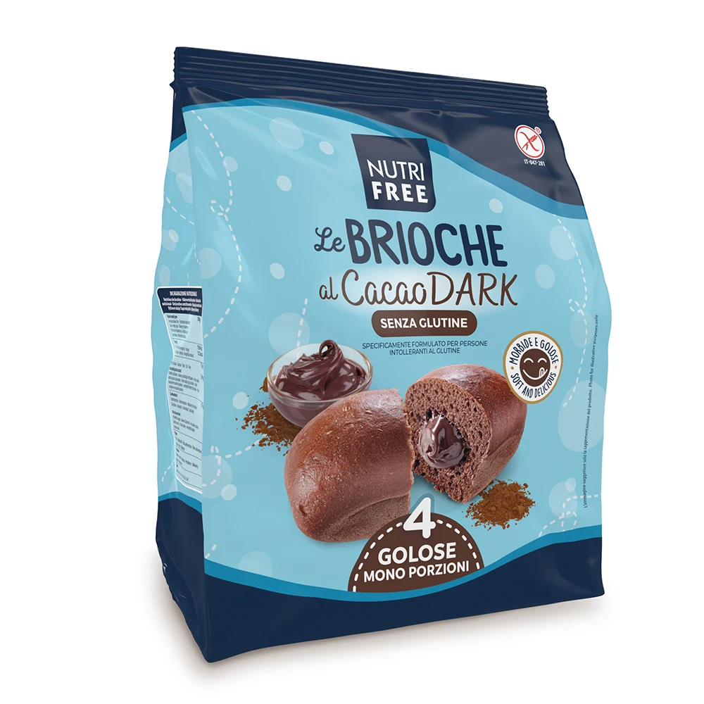 Gluten Free Dark CHOCOLATE BRIOCHE 200g (4x50g) Small Cake Chcolate Bag Packaging 0.2 Kg Snack Chocolate Flavor