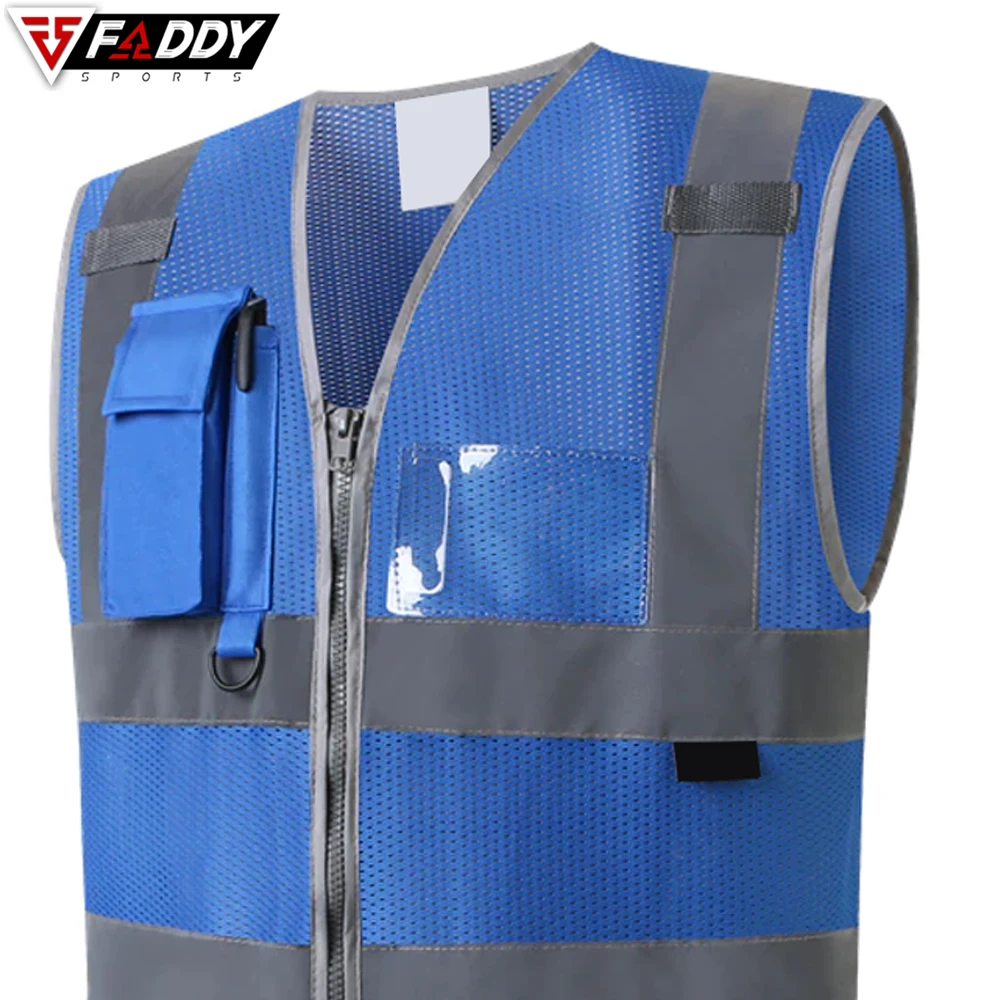  100% полиэстер оптовая продажа индивидуальный пошив мужской жилет высокой видимости для мужчин защитные светоотражающие жилеты зеленого цвета