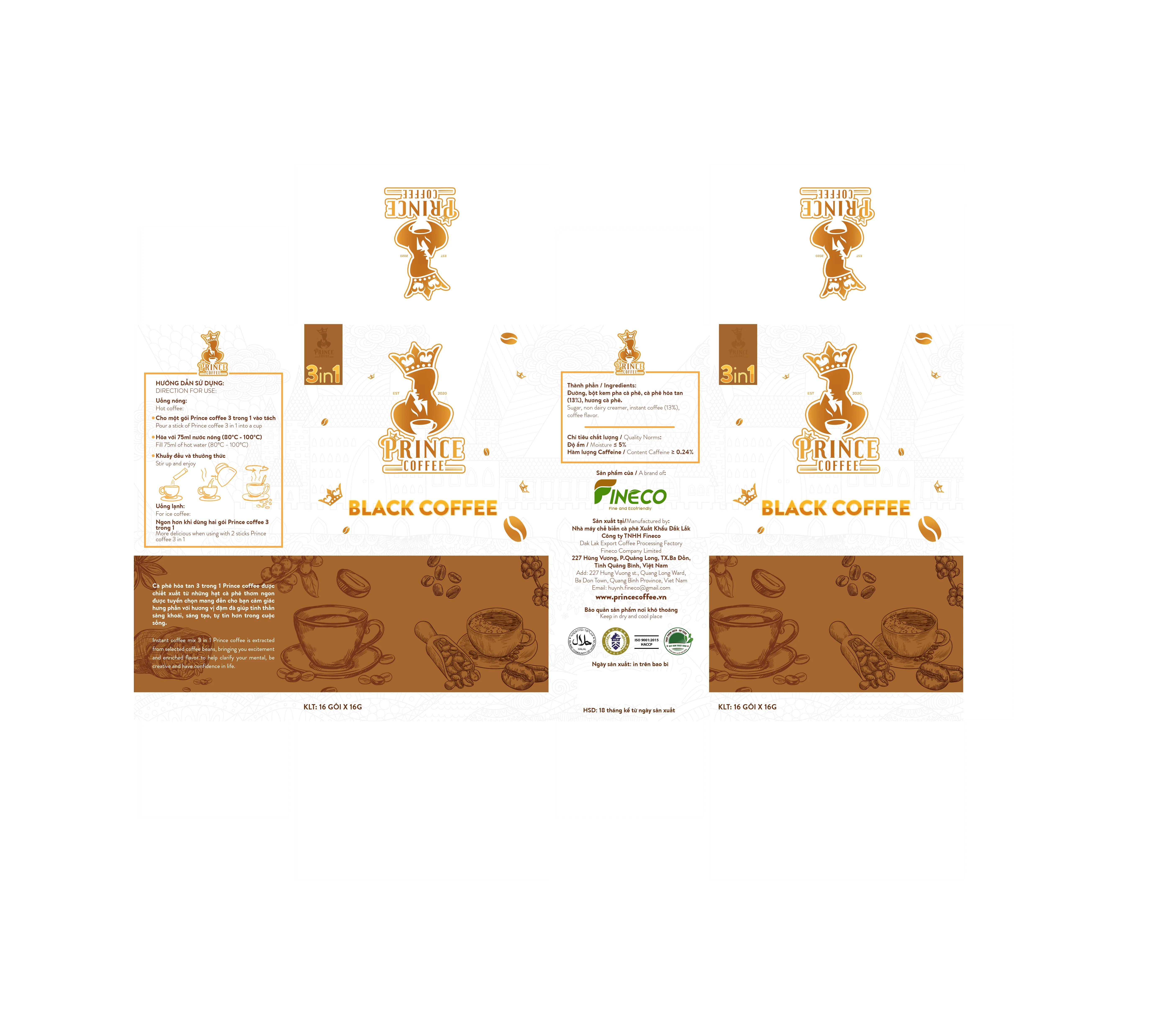 Высококачественный мгновенный черный кофе со смешанным оптовым заказом сделано во Вьетнаме