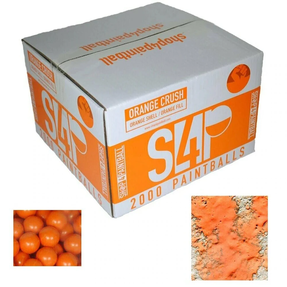 
Orange Shell/ Orange Fill Shop4Paintball - .68 Caliber Scenario/General Play Paintballs - Orange Crush 2000 Rounds 