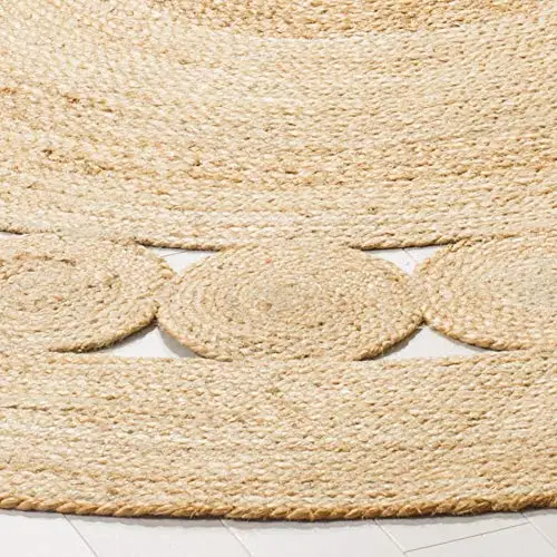 Indian Braided Handmade Jute Rag Rugs For Indoor Mat Beige Color Carpets