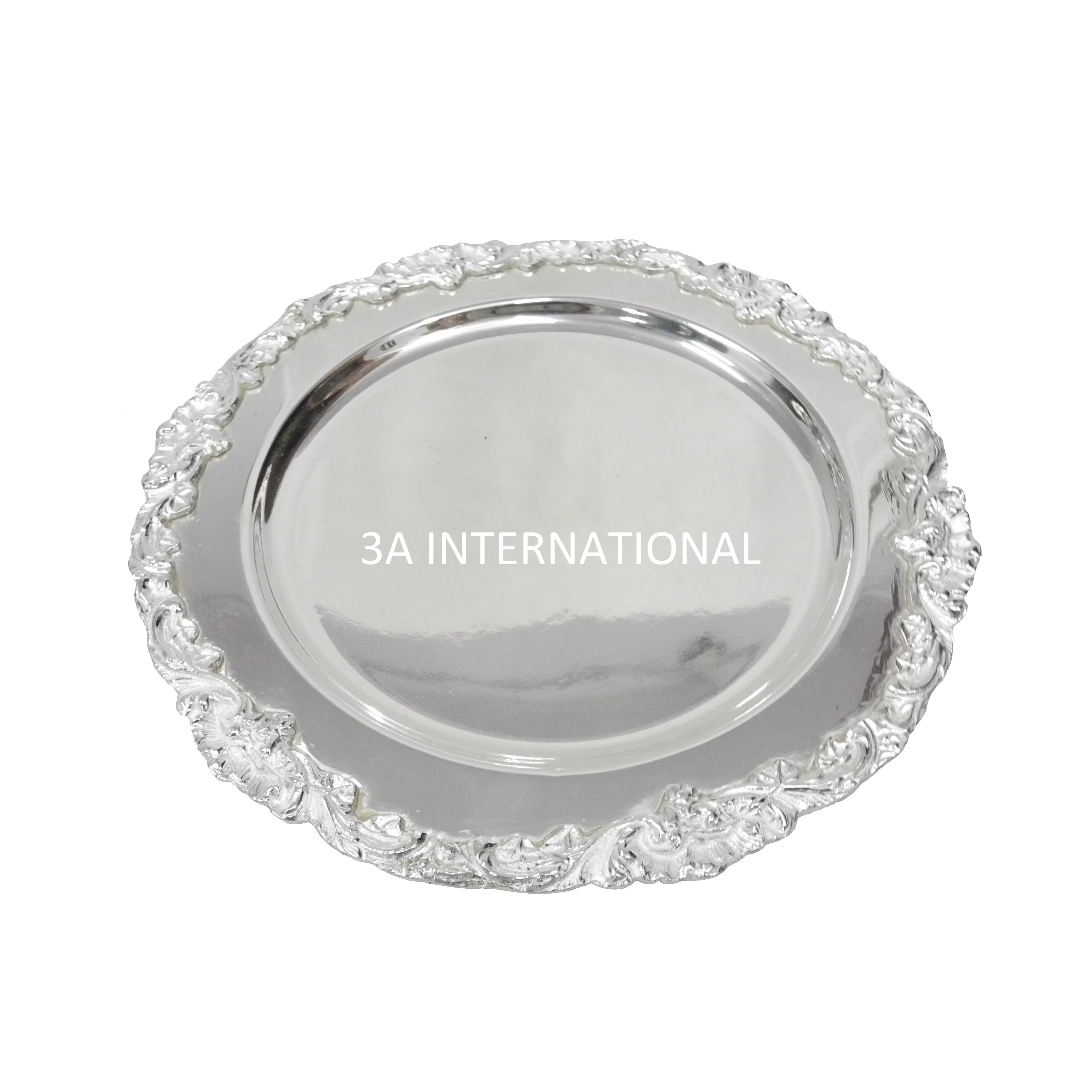  Декоративная закругленная тарелка с рельефной каймой для зарядного устройства 13 дюймов тарелки из нержавеющей стали закусок сервировочные завтрака товары ресторанов