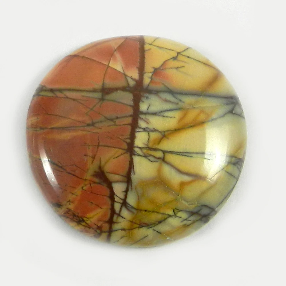 Best Quality 5.29 gms Natural Red Creek Jasper 25mm Round Cabochon gemstone for jewellery
