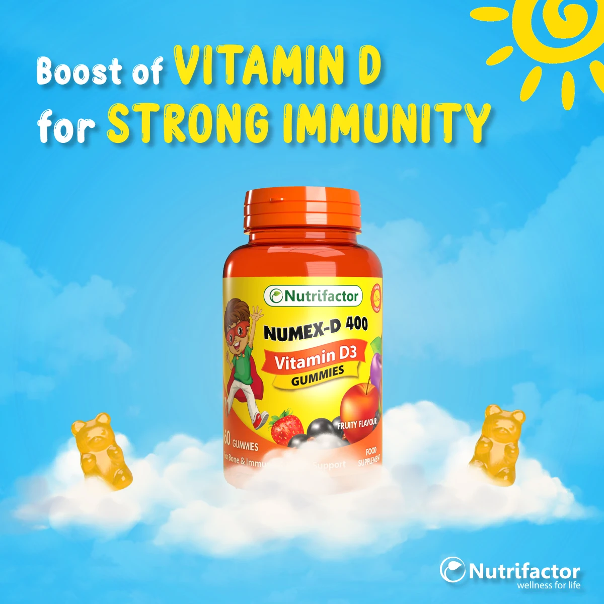 DEKOL-5000 жевательный мармелад витамин D3 холекальциферол 5000 Иу сильные мышцы Максимальная кость и иммунной системы поддержки кальция Мармеладные Конфеты