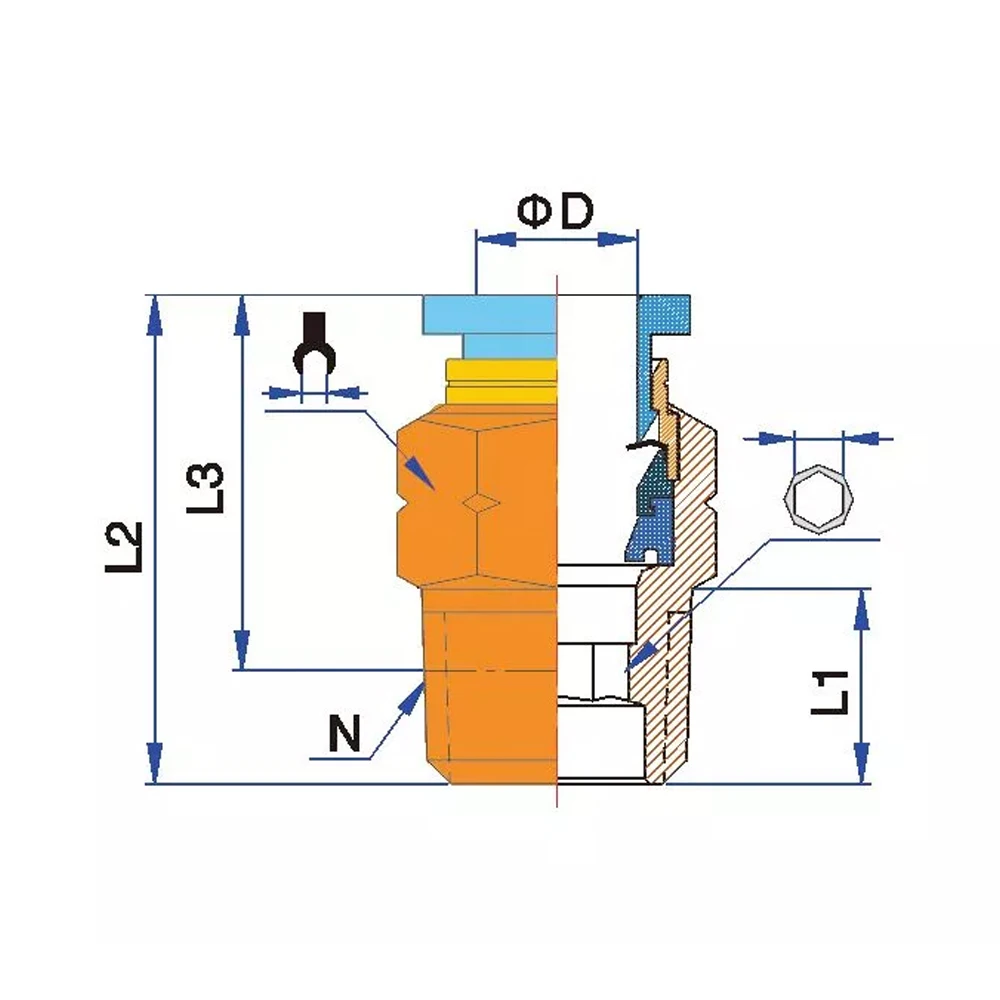 Straight Male Threaded Push To Connect Fittings PC One Touch Pneumatic Connectors by NBPT