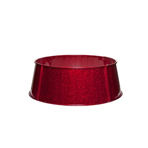 New Style Tree Collar Home Garden Decoration Metal Iron Rice Hammered Christmas Tree Collar Round Shaped