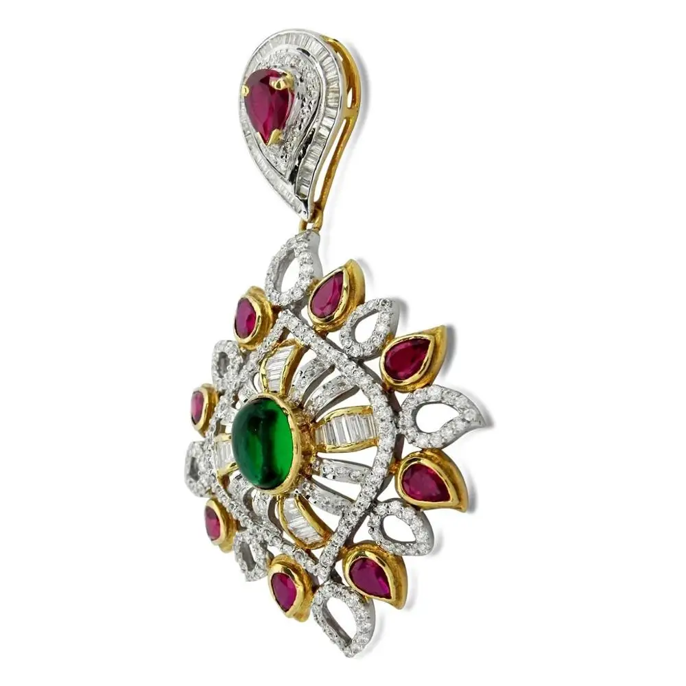 
Diamond Pendant 14K Gold Design Round Shape Unique Design Real Natural Round Custom Diamond Pendant for Women at Factory Price 